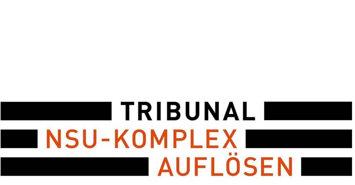 Logo vom Tribunal, Text: Tribunal NSU-Komplex auflösen